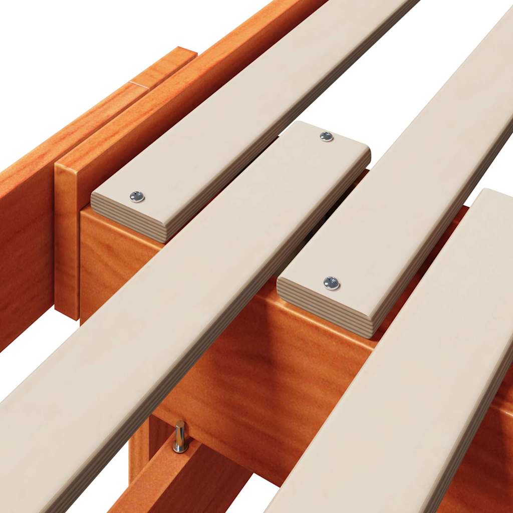 Extendable Bed Frame for Kids Wax brown 80 x 130 / 165 / 200 cm